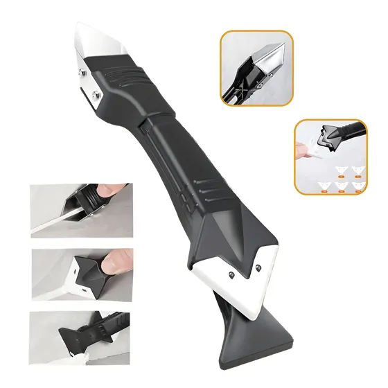 Espátula Aplicar Rejunte E Remover Raspador Silicone Velho Ferramenta Corte 3 Em 1 Espátula De Limpeza E Acabamento Rejunte Remove Rebarba