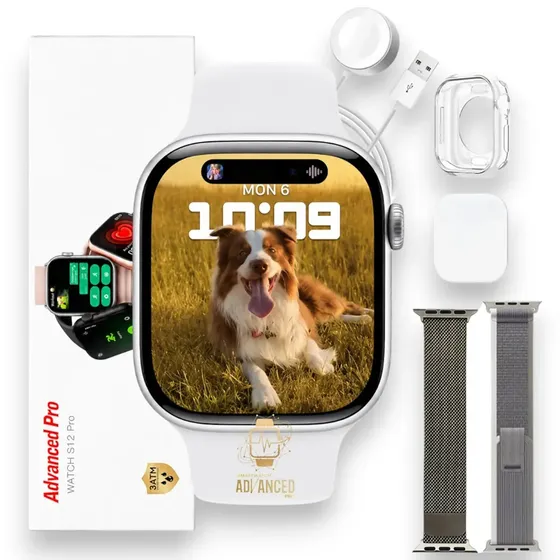 Novo Smartwatch Microwear S12 Pro Séries 12 Prateado 47mm Versão 2027