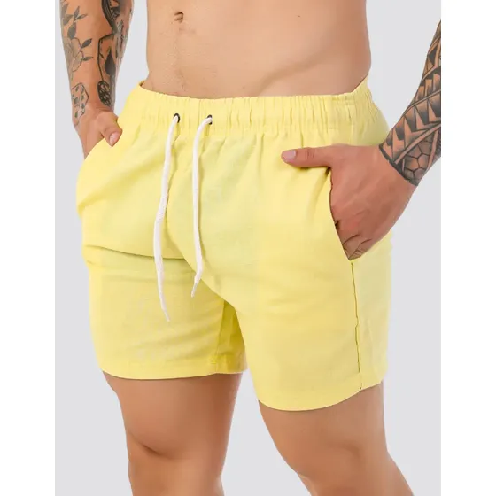Short Bermuda Curta De Linho Algodão Esporte Fino Social