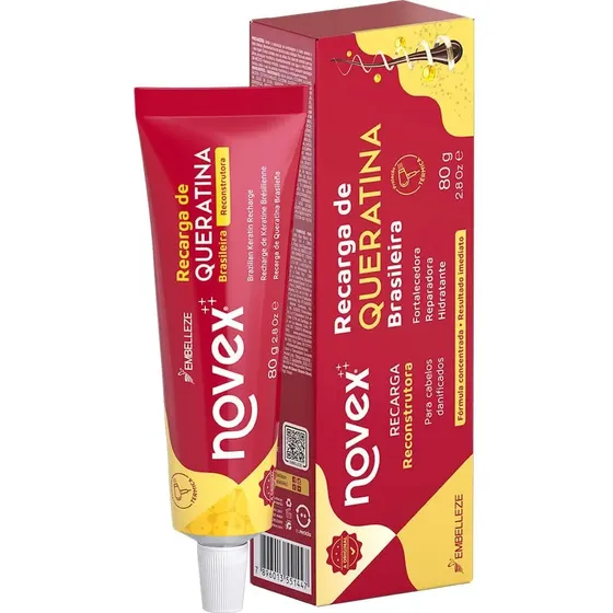 Reconstrução capilar Novex Recarga De Queratina hidratação 80gr