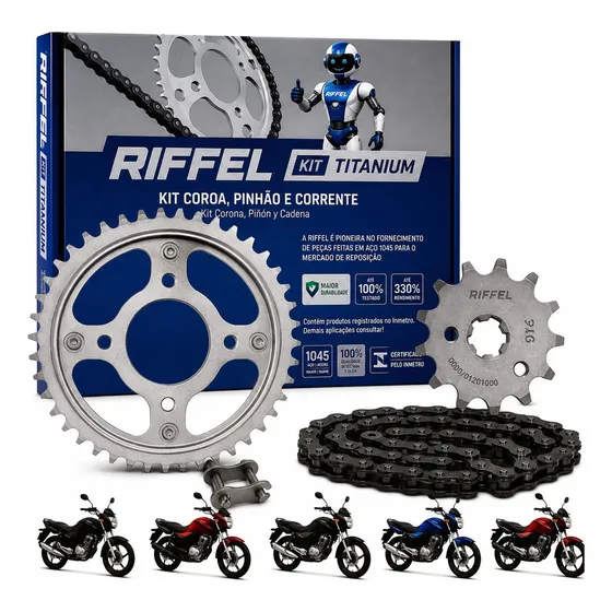 Kit Relaçao Titan Fan Start 160 Riffel Aço 1045 Promoção