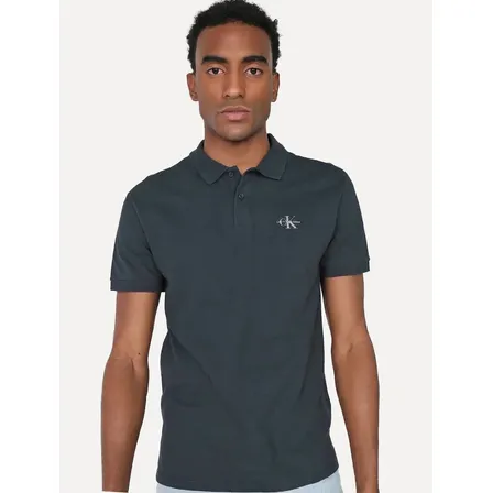 Polo Calvin Klein Jeans Piquet Regular Re Issue Azul Marinho