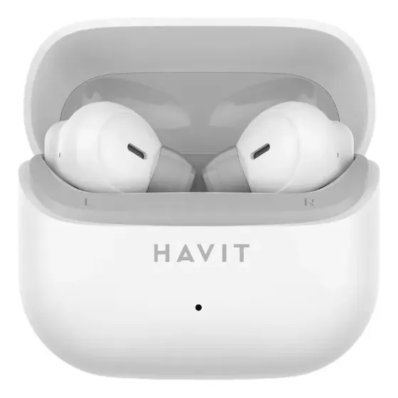 Fone de Ouvido Sem Fio Havit TW982 Pro Life T1 Bluetooth 6.0 ANC 37h 4 Mic IA ENC Driver 13mm Gamer IPX4 Multiponto Branco