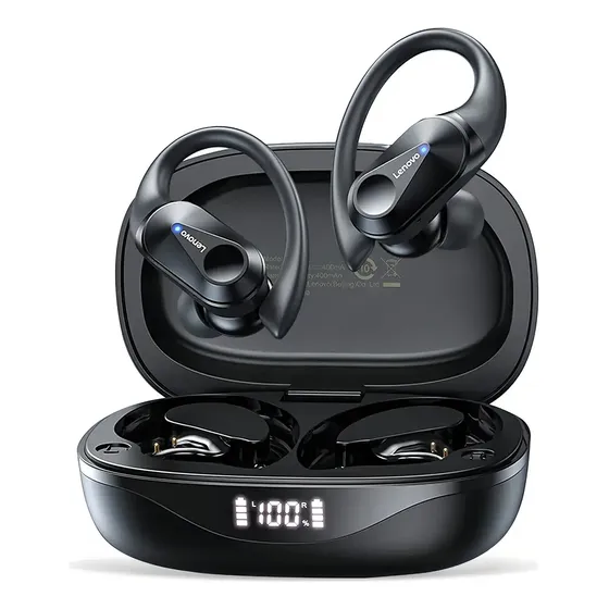 Fone Lenovo Lp75 Esporte Gamer Bluetooth V5.3 Impermeável Cor Preto