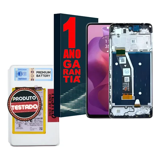 Kt Tela Frontal + Battria Para Moto G24 Display Oled Com Aro