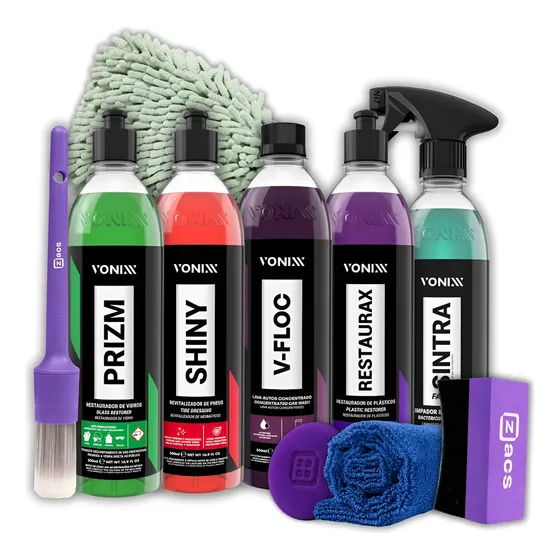 Kit Profissional Vonixx Shampoo V-floc Shiny Restaurax Prizm