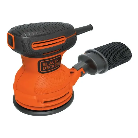 Lixadeira Roto Orbital Elétrica Black Decker, Modelo BDERO100, Politriz Ideal para Acabamentos, Potência de 180W