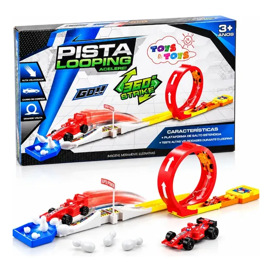 Pista Looping 360° Strike Com Carrinho E Acessórios