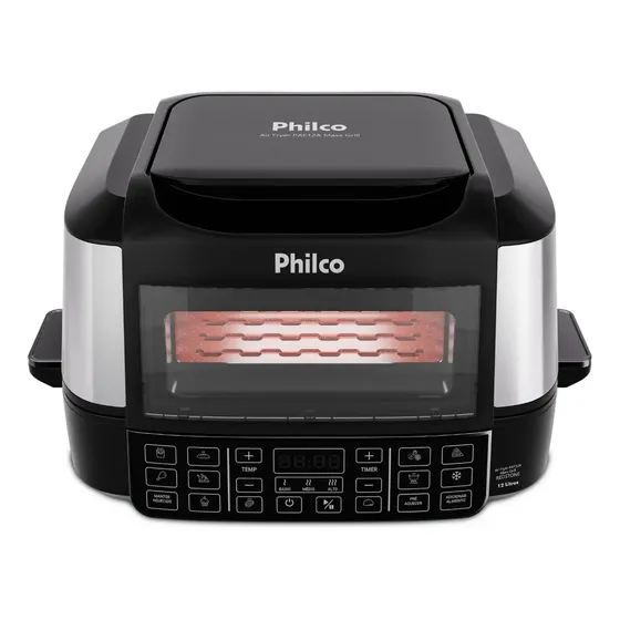 Fritadeira Air Fryer Philco Paf12a Preto Com Acabamento Em Inox