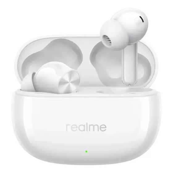 Fones de ouvido sem fio Realme Buds T200x 25db Anc 48h Ip55 cor branca