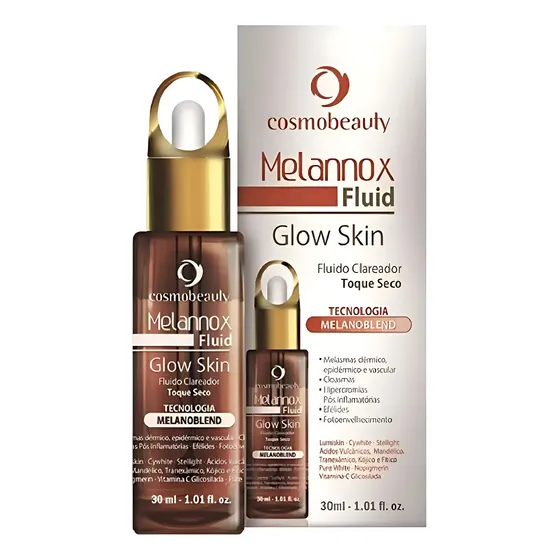 Melannox Fluid Glow Skin Fluido Clareador 30ml Cosmobeauty Todo Tipo De Pele Dia/noite