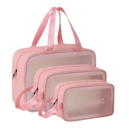 Necessaire Sem Gênero Washbag Kit Necessaires Rosa Liso