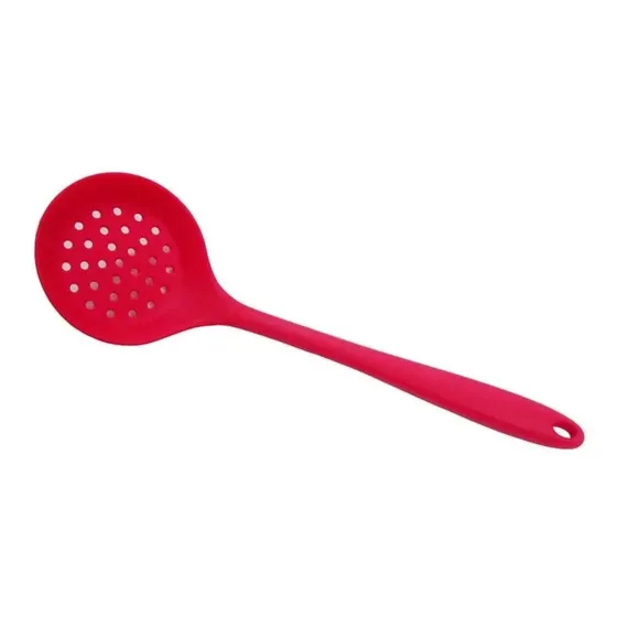 Escumadeira de Silicone Vermelho Uny Gift 32cm Ideal Para Frituras