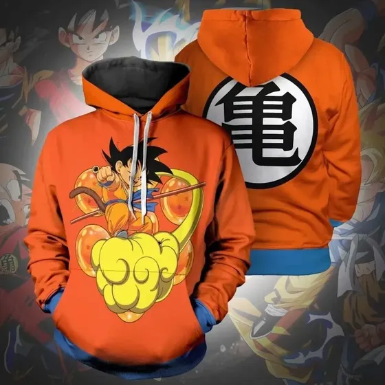 Jaqueta Moletom Anime Dragon Ball Son Goku Fechada M