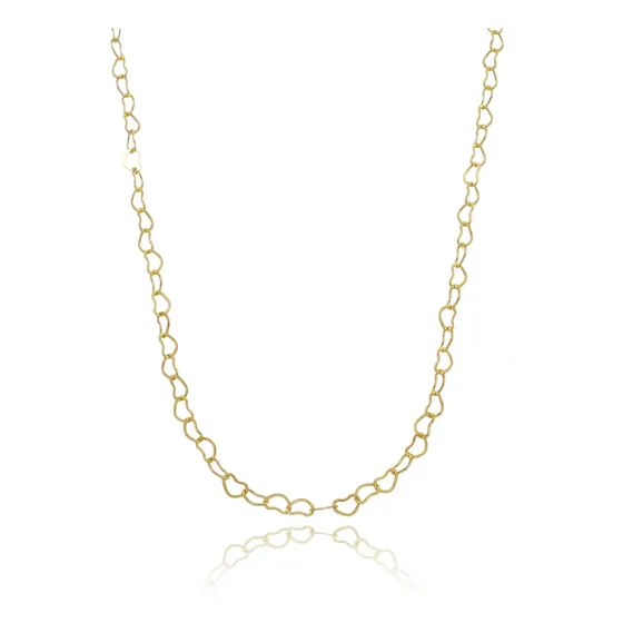 Choker Gargantilha Feminino Corações Banhado A Ouro 18k 35cm
