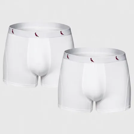 Kit Cuecas Boxer Reserva Masculino Red Bird Branco Liso M