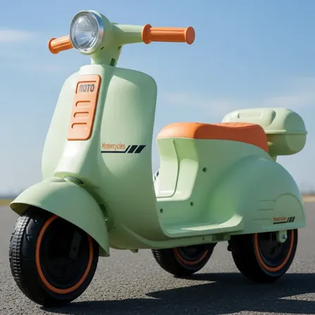 Mini Scooter Moto Elétrica Frente E Ré Bateria 6v Som E Luz Cor Verde-claro Voltagem Do Carregador 127/220v