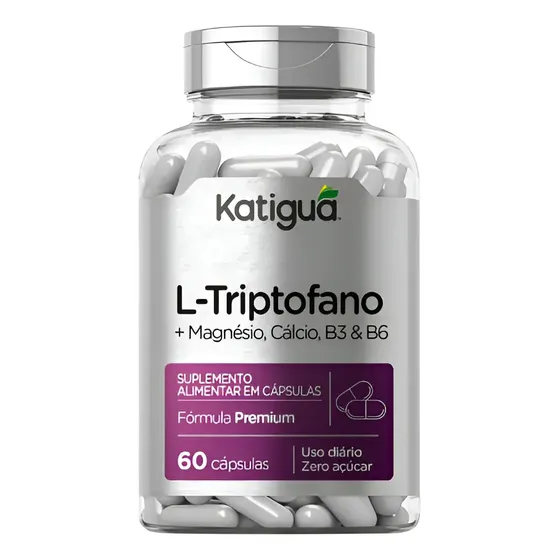Triptofano + Magnésio + Cálcio + B6 E B3 60 Caps Katigua Sem Sabor