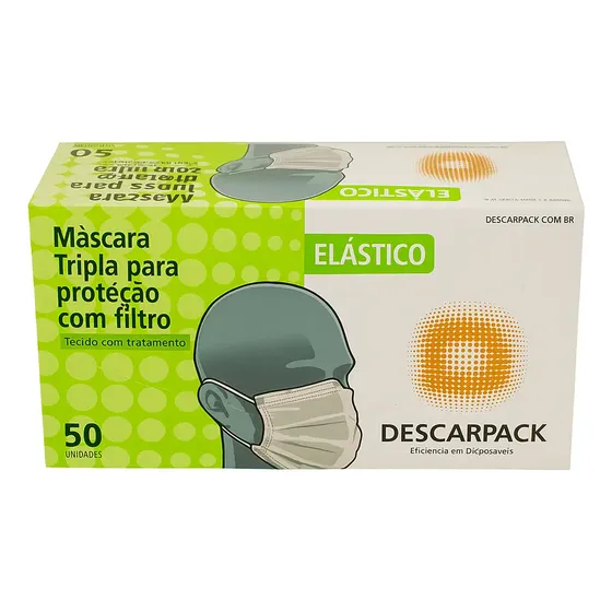 Máscara Cirúrgica Tripla Descartável Promoção Descarpack