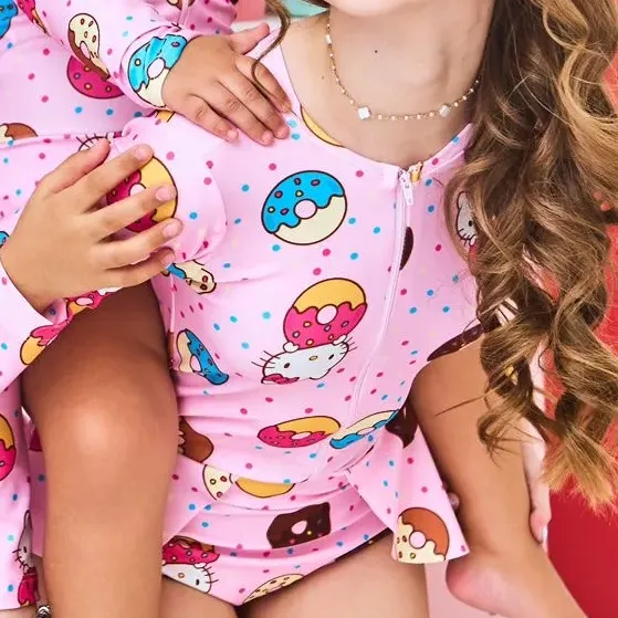 Maiô Manga Longa Zíper Infantil Juvenil Menina Liquidação