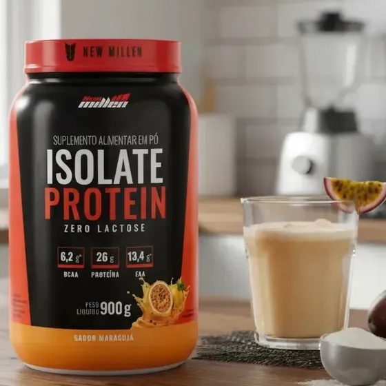 Proteína New Millen Premium Whey Isolado Isolate em pó sabor Maracujá x 900g