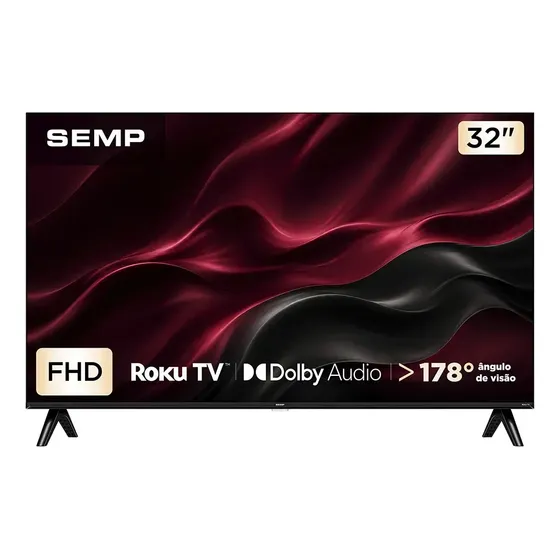 Smart Tv Semp 32 Polegadas Led Full Hd S42r Roku Tv Wi-Fi Dolby Audio Brilho Até 220 Nits 32s42r