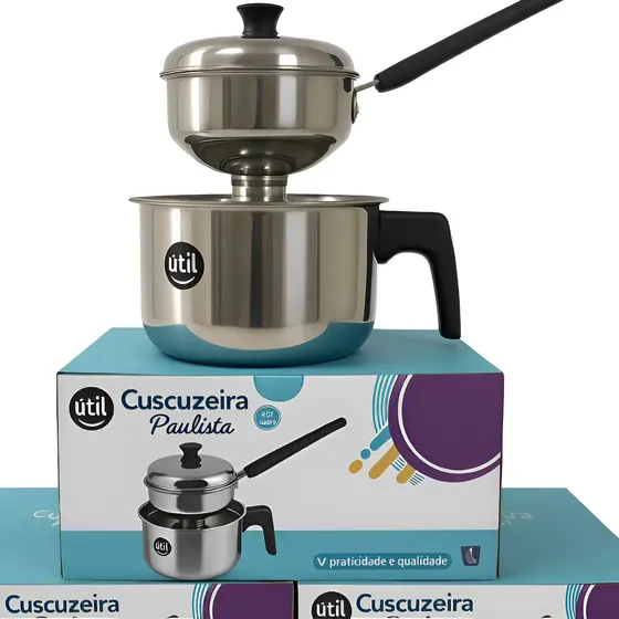Panela Cuscuzeira Paulista Inox Premium Para Fogão Indução C