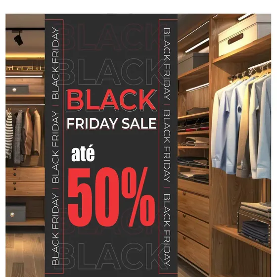 Adesivo Para Vitrine Liquidação Black Friday 50% Grande R117