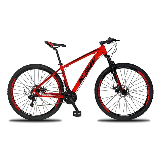 Bicicleta mountain bike KSW XLT 100 2020 R29 tamanho do uadro XL - vermelho/preto