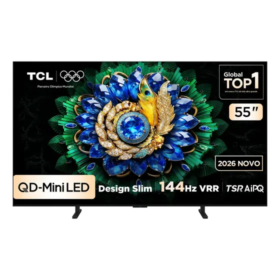 Smart Tv Tcl 55 Polegadas Qd-Mini Led 4k A400m Wifi Bluetooth Google Tv Hdr10+ 144 Hz Vrr 55a400m