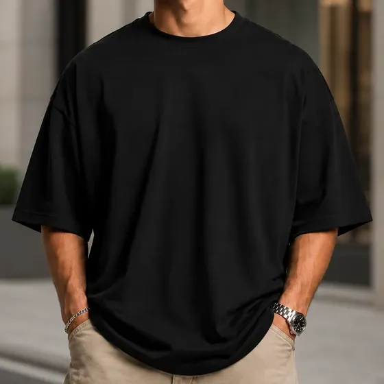 Camiseta Oversized Masculina 100% Algodão Lisa Macia